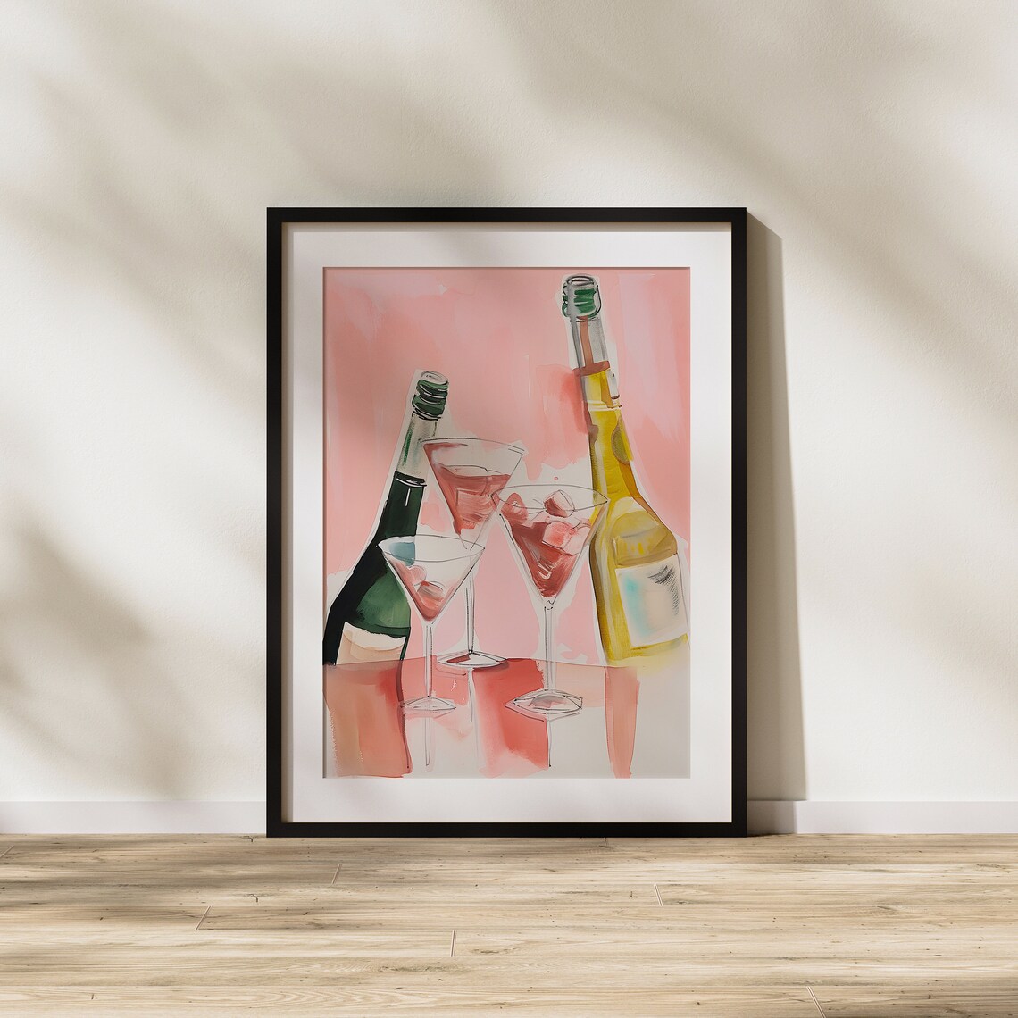 Pink Martini Cocktails Festive Bar Still Life Party Art Poster - Image 2