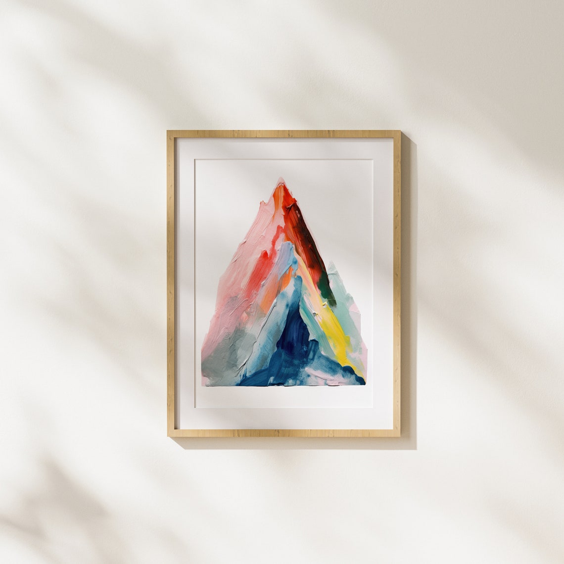 Minimal Colorful Watercolor Mountain Peak in Bold Strokes Poster