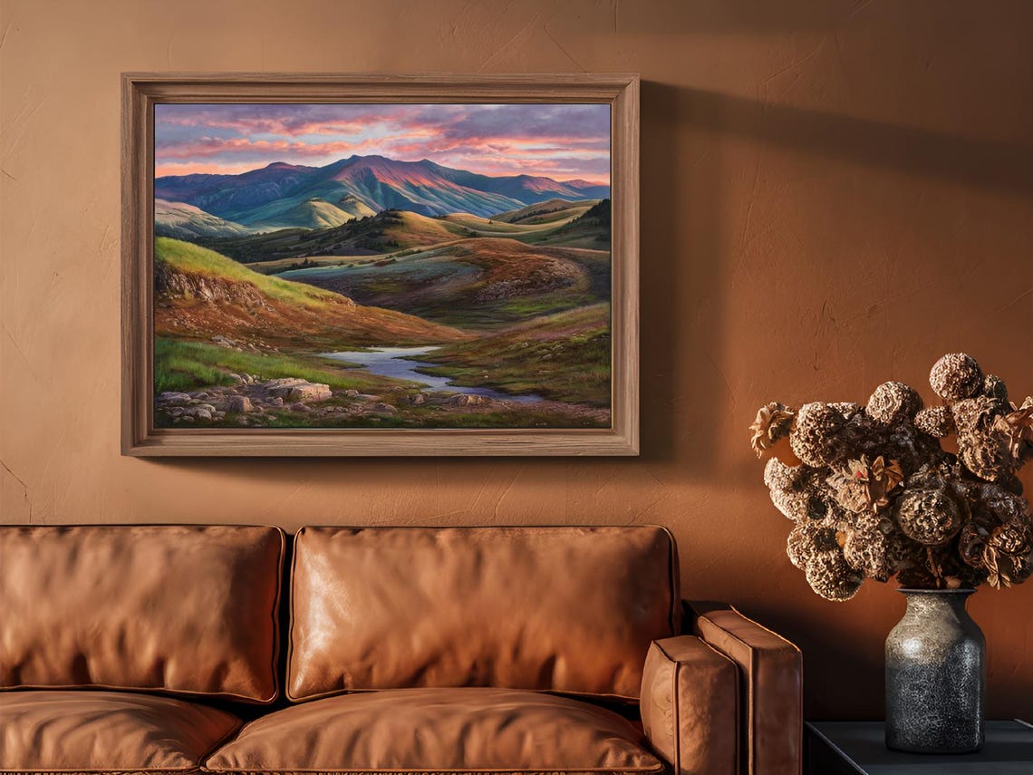 Mountain Fields Nature Art Print Decor Wall Room - Image 3
