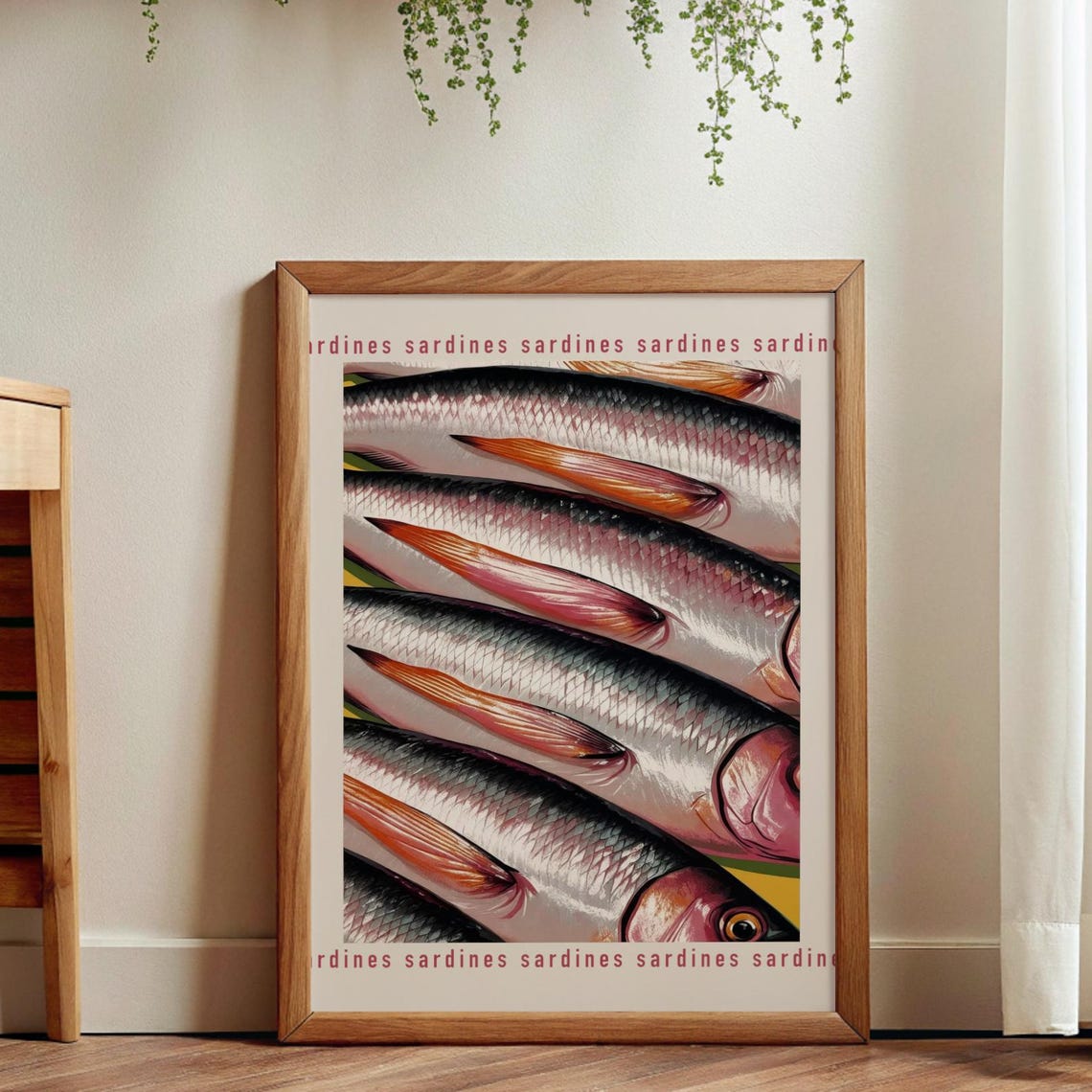 Sardines Poster, Retro Mediterranean Kitchen Decor