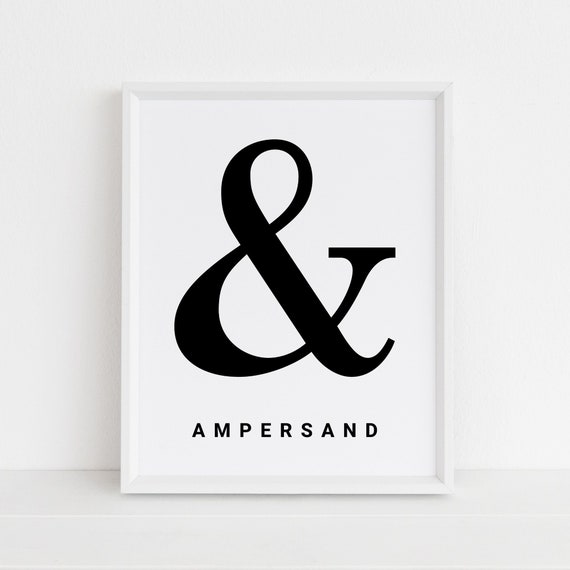 Letter Ampersand Poster Print, Minimalist Monogram