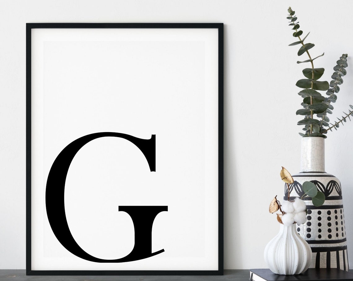 Letter G Minimalist Monogram Alphabet Art Print - Image 5