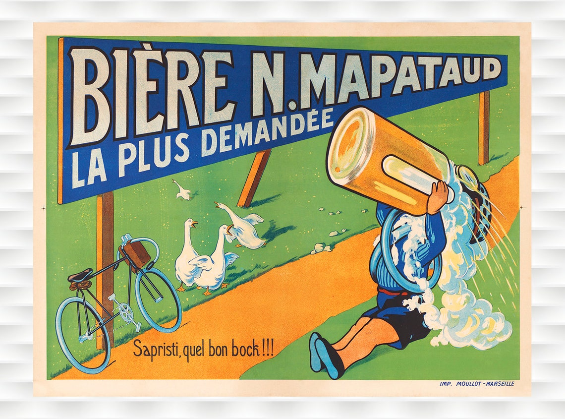 Biere N Mapataud La Plus Demandee Vintage French Beer Ad Poster