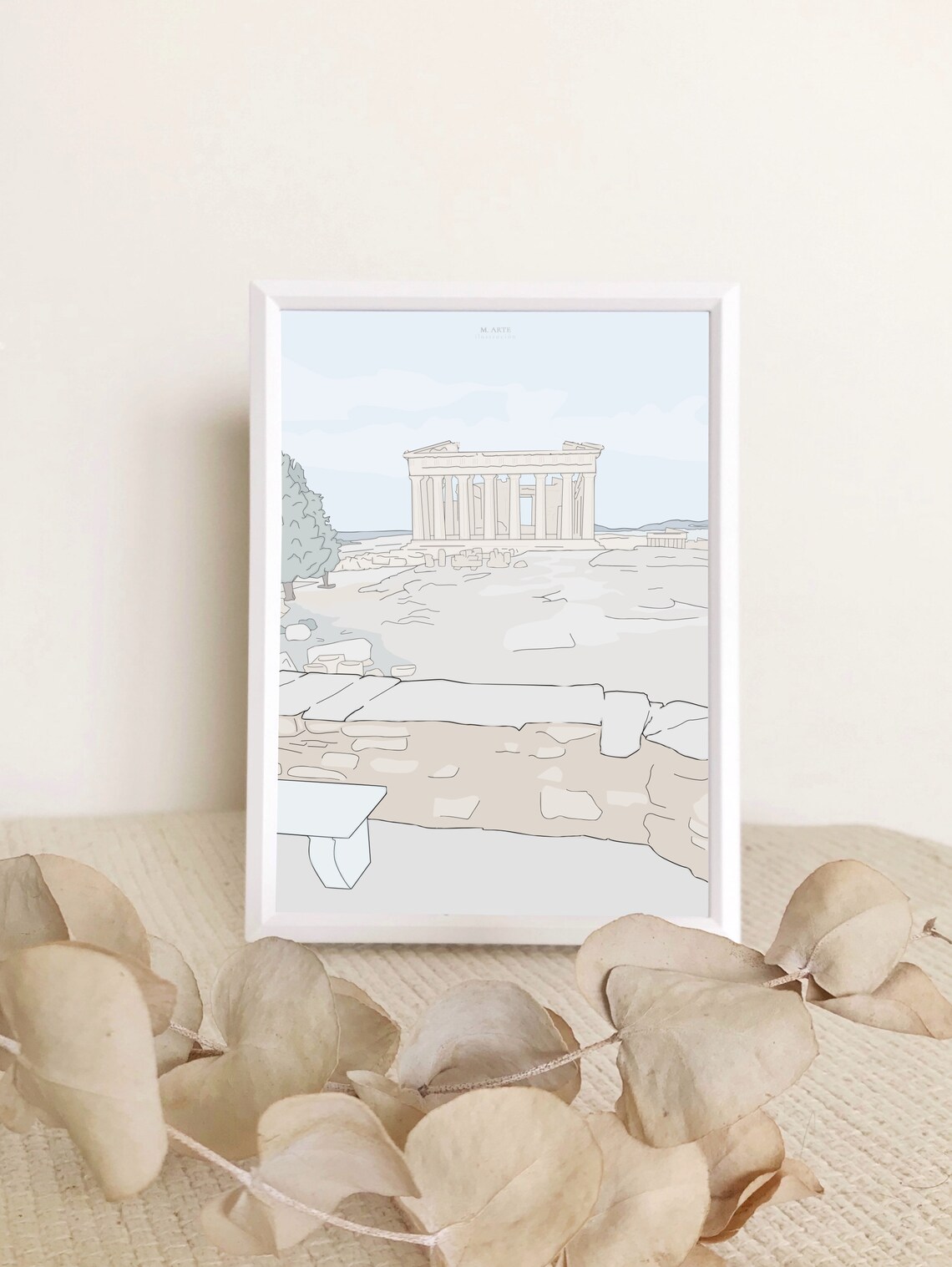 Statue of Liberty Pastel Illustration With Blue Sky Clouds Wall Art - Image 2