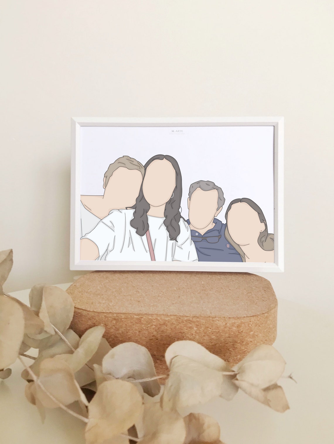 Family Drawing Portrait Portrait From Photo Portrait Painting From Photo Custom Portrait Sketch From Photo Faceless Portrait - Image 2