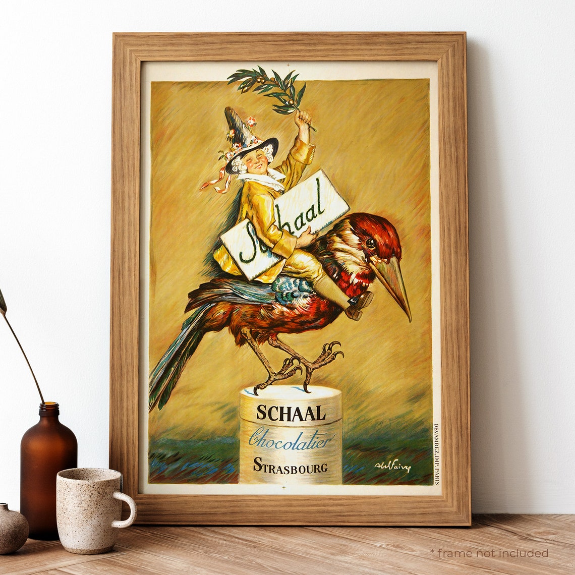 Schaal Chocolatier Strasbourg Vintage French Chocolate Ad Poster