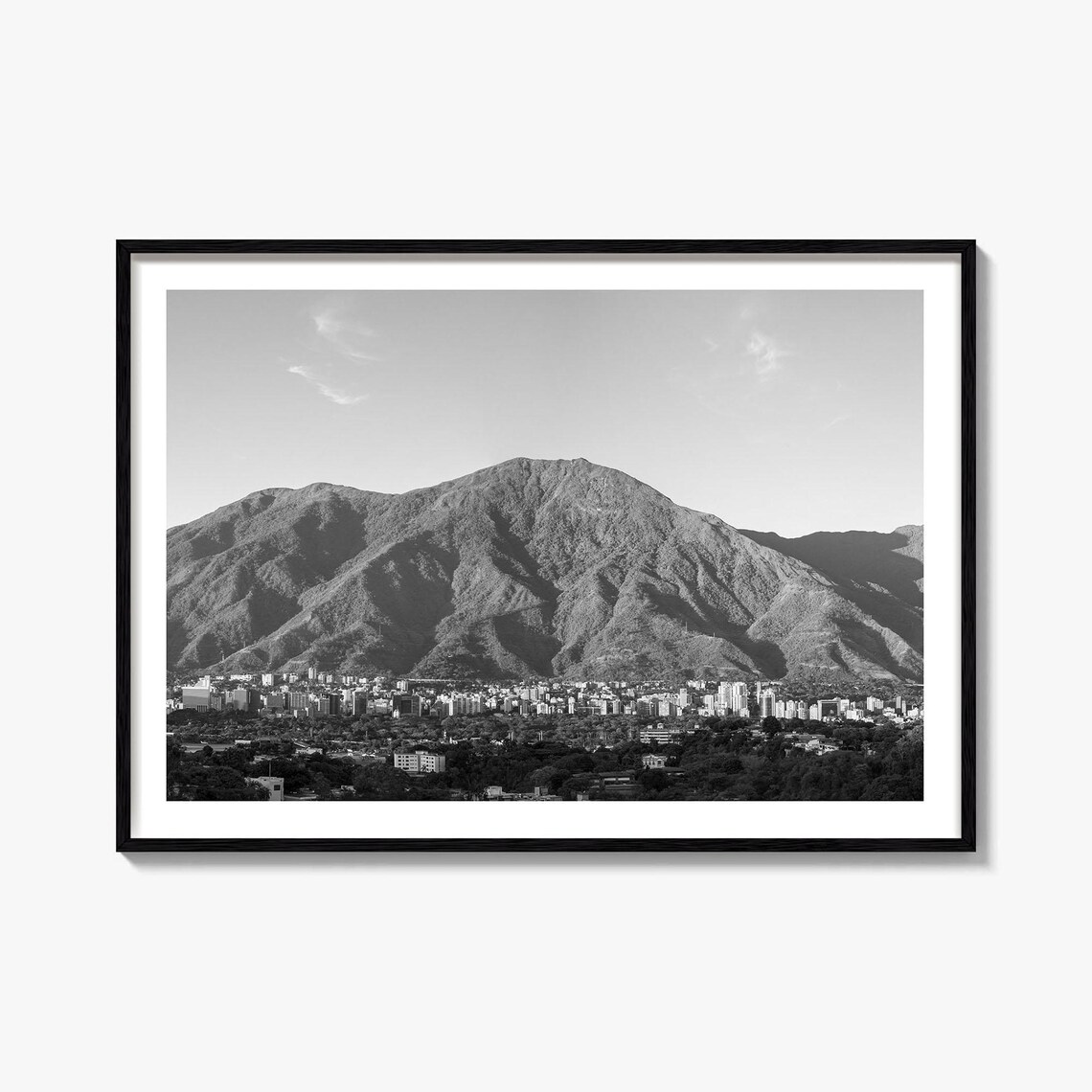 Venezuela Black And White Travel Map Art Print