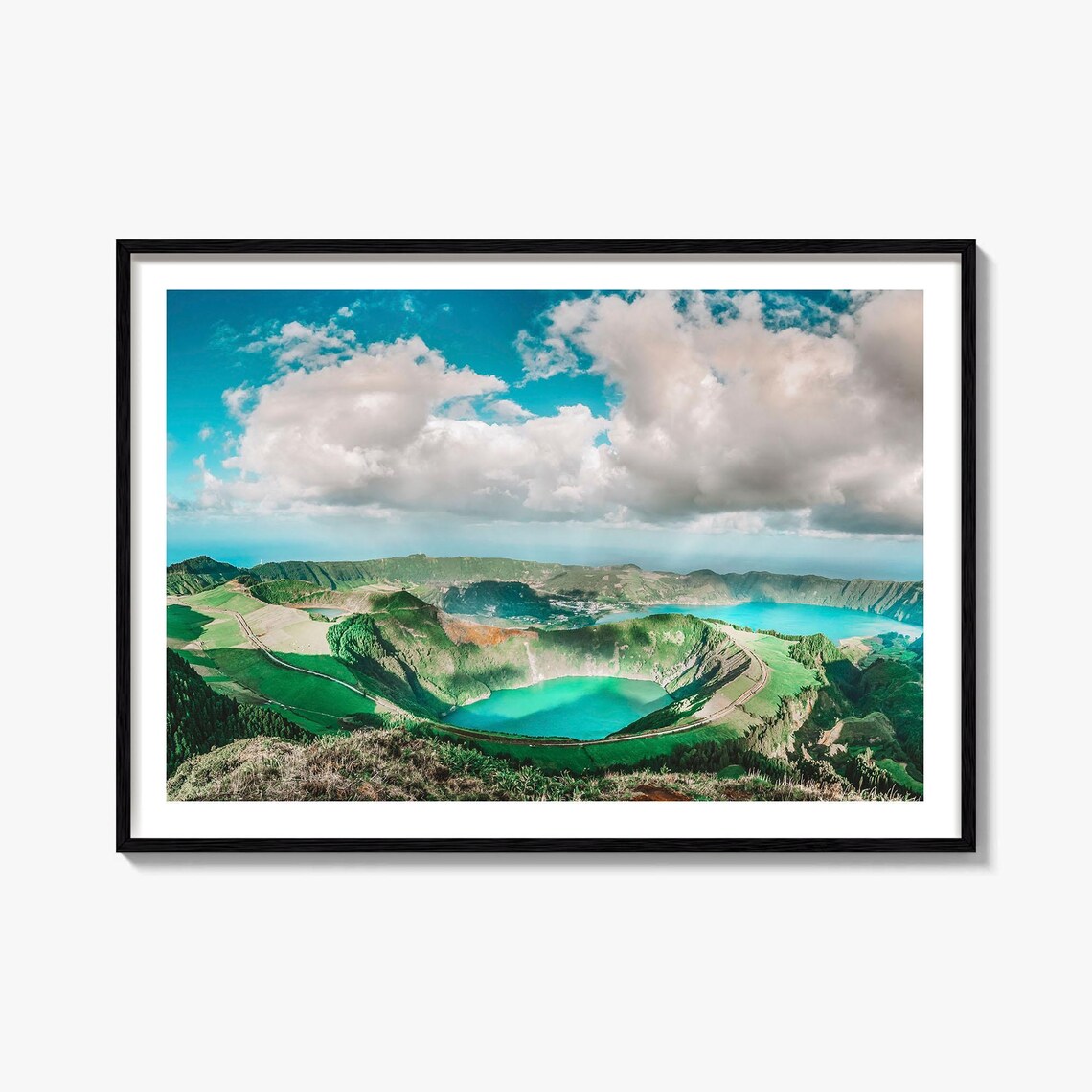 Azores Portugal Turquoise Crater Lakes Landscape Photo Poster