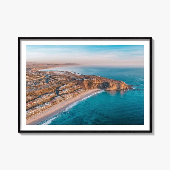 Dana Point California Sunset Coastline Scenic Aerial Photo Poster