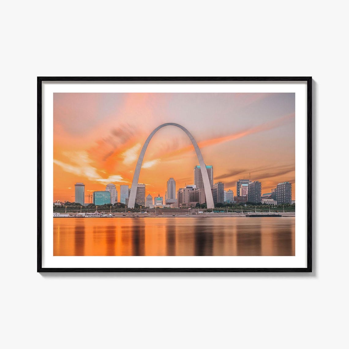 Saint Louis Missouri Gateway Arch Sunset Skyline Photo Poster