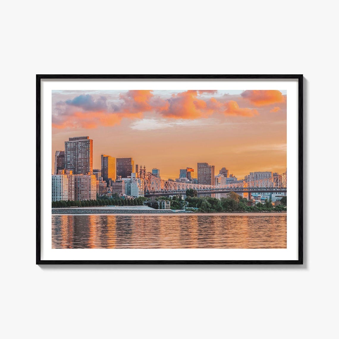 Long Island City Skyline Queensboro Bridge Sunset Photography Poster