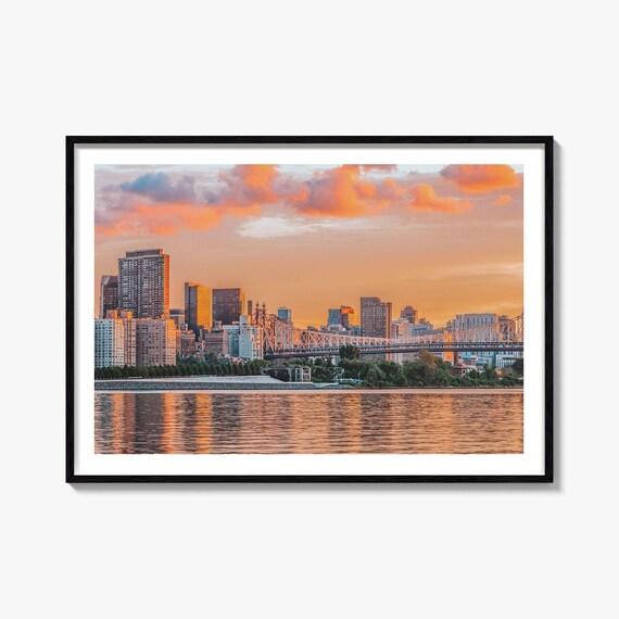 Long Island City Skyline Queensboro Bridge Sunset Photography Poster
