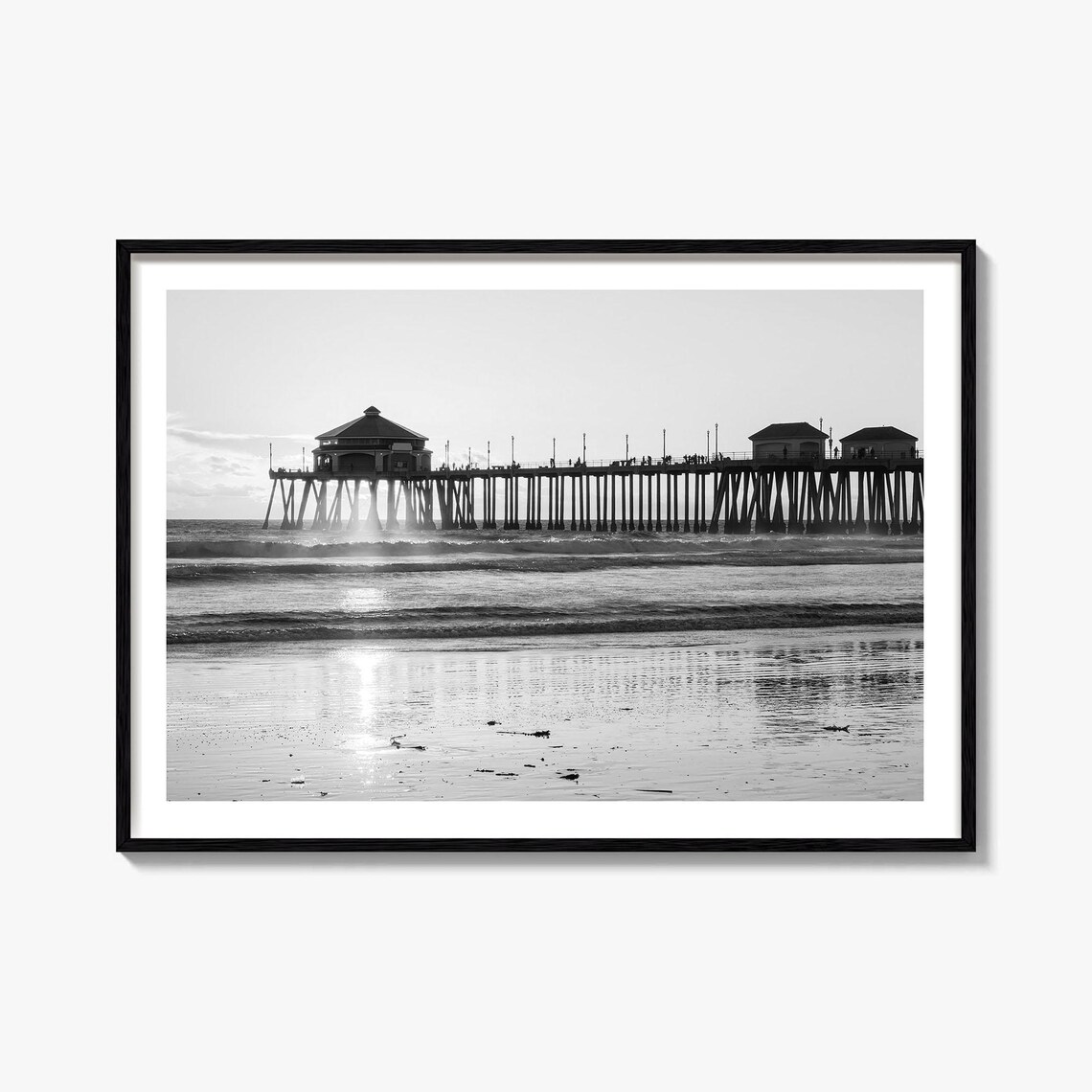 Orange County Black and White Travel Map Art Print