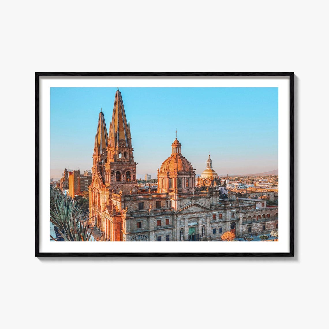 Guadalajara Cathedral Sunset Towers Mexico Photography Poster