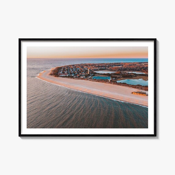 Cape May New Jersey Lighthouse Sunset Aerial Beach Coast Poster