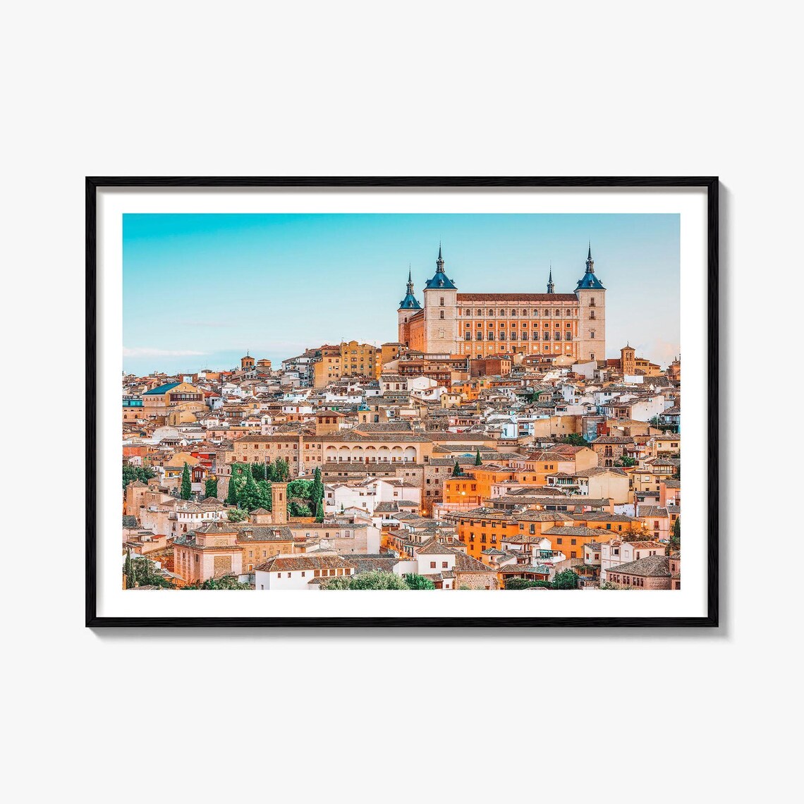 Toledo Spain Old Town Alcazar Hilltop Cityscape Travel Poster