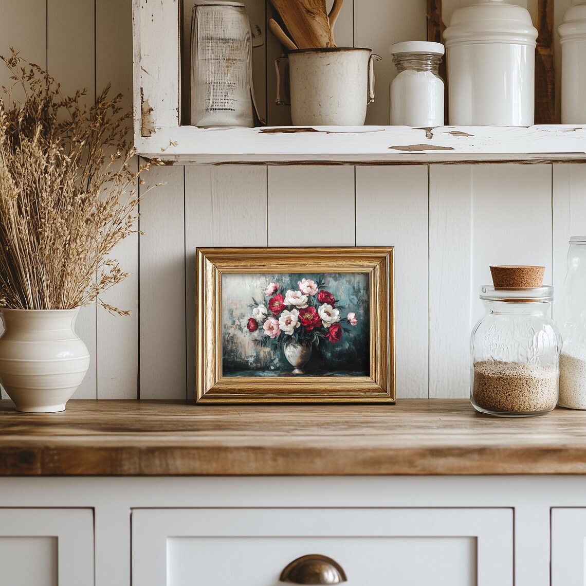 Flower Bouquet Painting Moody Vintage Flower Wall Print Flower Print Wall Decor Floral Wall Art Flower Painting Art - Image 5