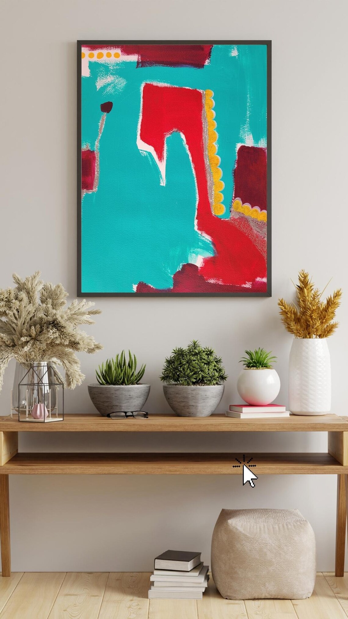 Abstract Prints Modern Painting Turquoise Print Poster Dragon Print Art Colorful Poster New Home Gift Vibrant Wall Art Red Wall Art - Image 2