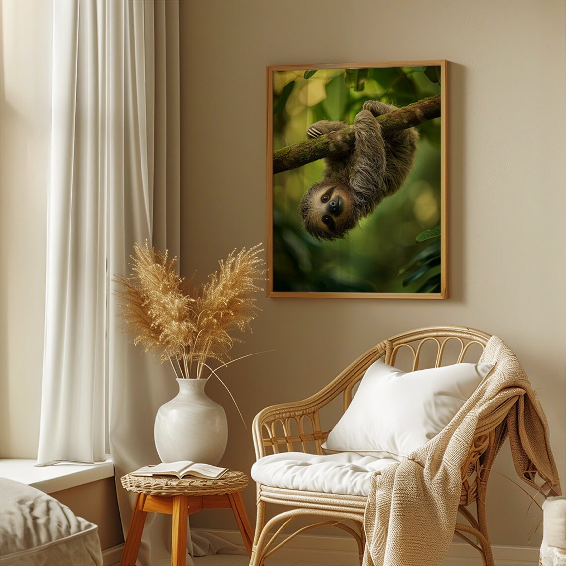 Baby Sloth Nursery Wall Art Print, Photorealistic - Image 2