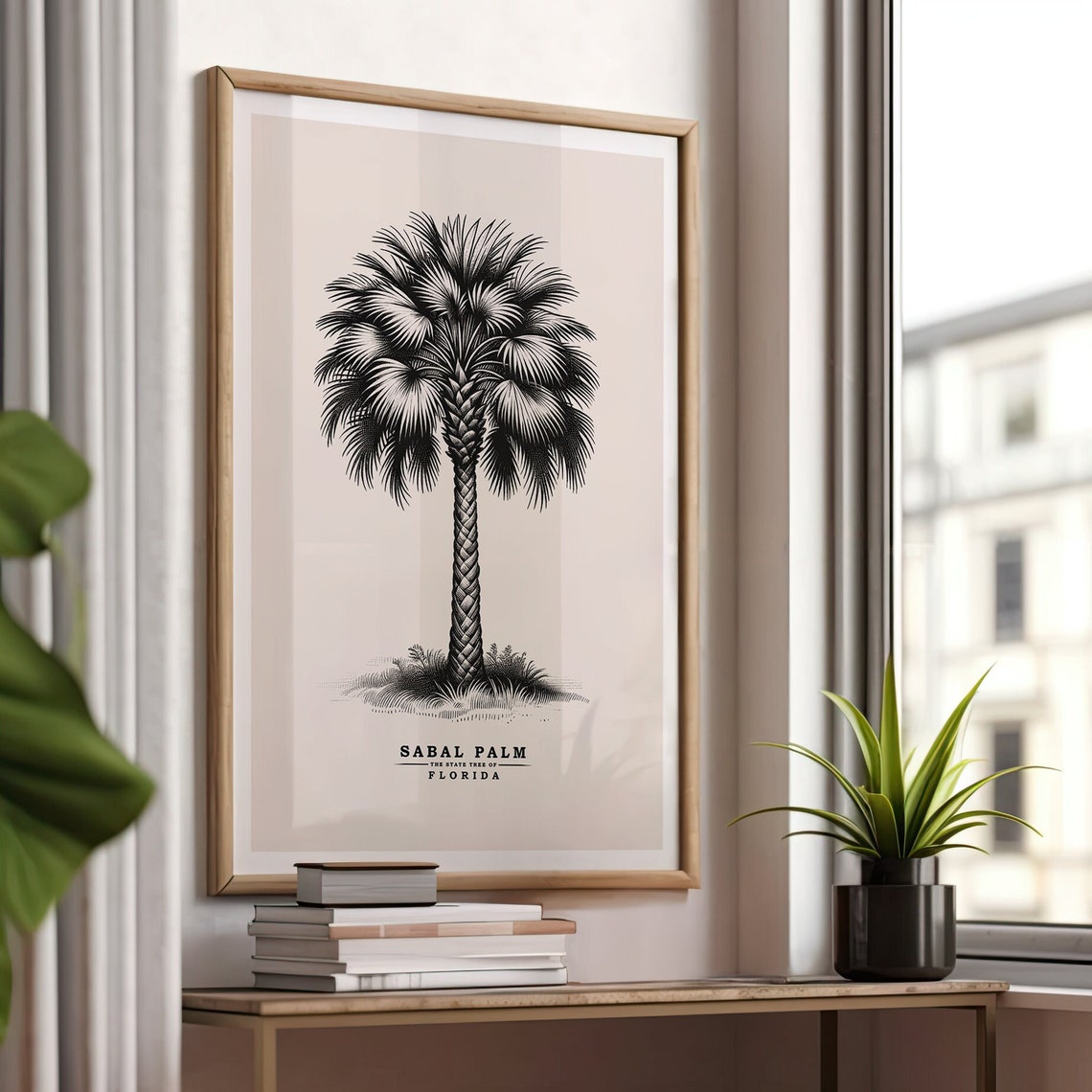 Sabal Palm Florida State Tree Vintage Botanical Sketch Poster Art