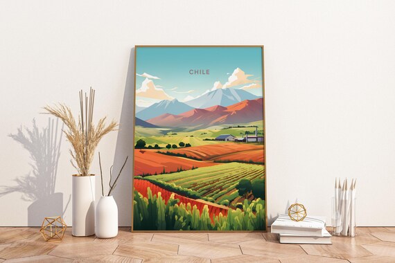 Chile South America Travel Print Poster Wall Art Vintage