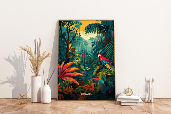Brazil Travel Poster Artwork Wall Art Print Vintage Decor