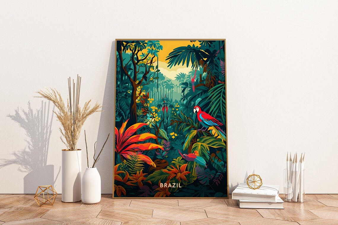 Brazil Travel Poster Artwork Wall Art Print Vintage Decor