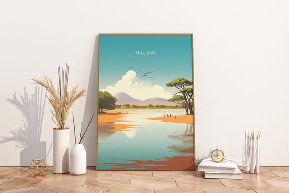 Malawi Africa Travel Print Poster Wall Art Vintage Decor