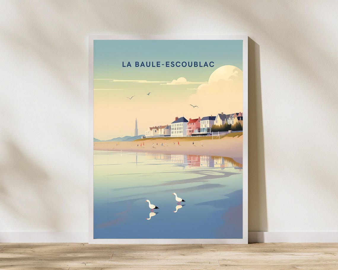La Baule Escoublac France Sandy Beach Seaside Resort Travel Poster