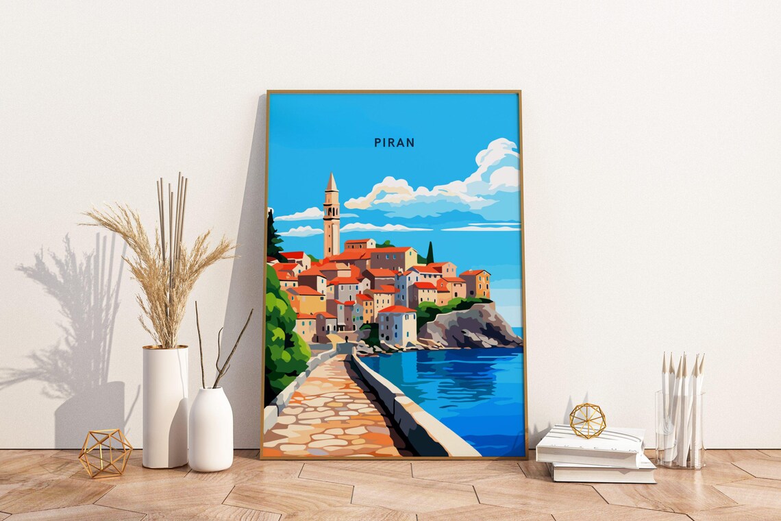 Piran Slovenia Old Town On The Adriatic Coast Travel Art Poster