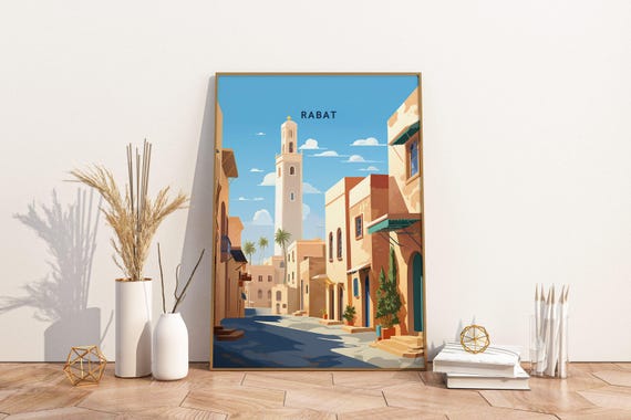 Rabat Morocco Travel Print Poster Wall Art Vintage Decor