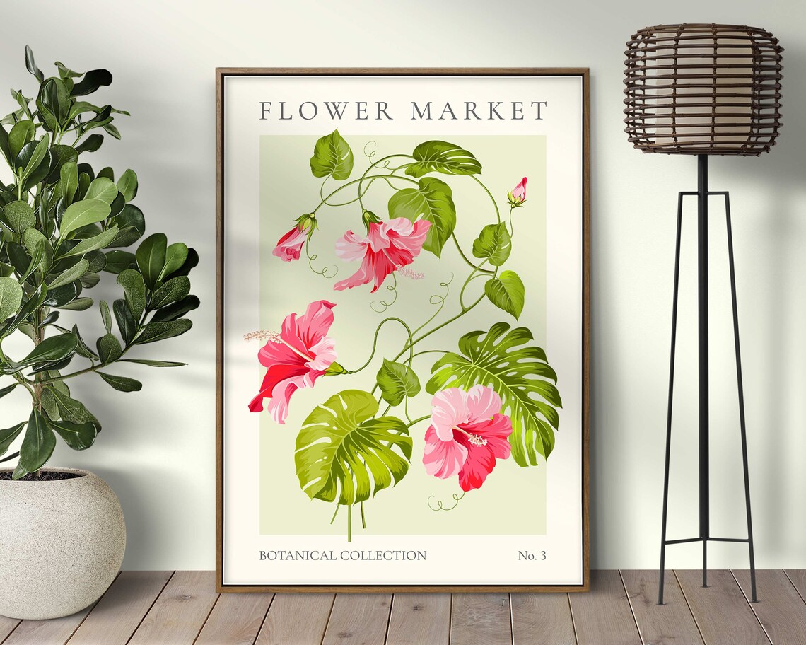 Flower Market Boho Tropical Abstract Art Print