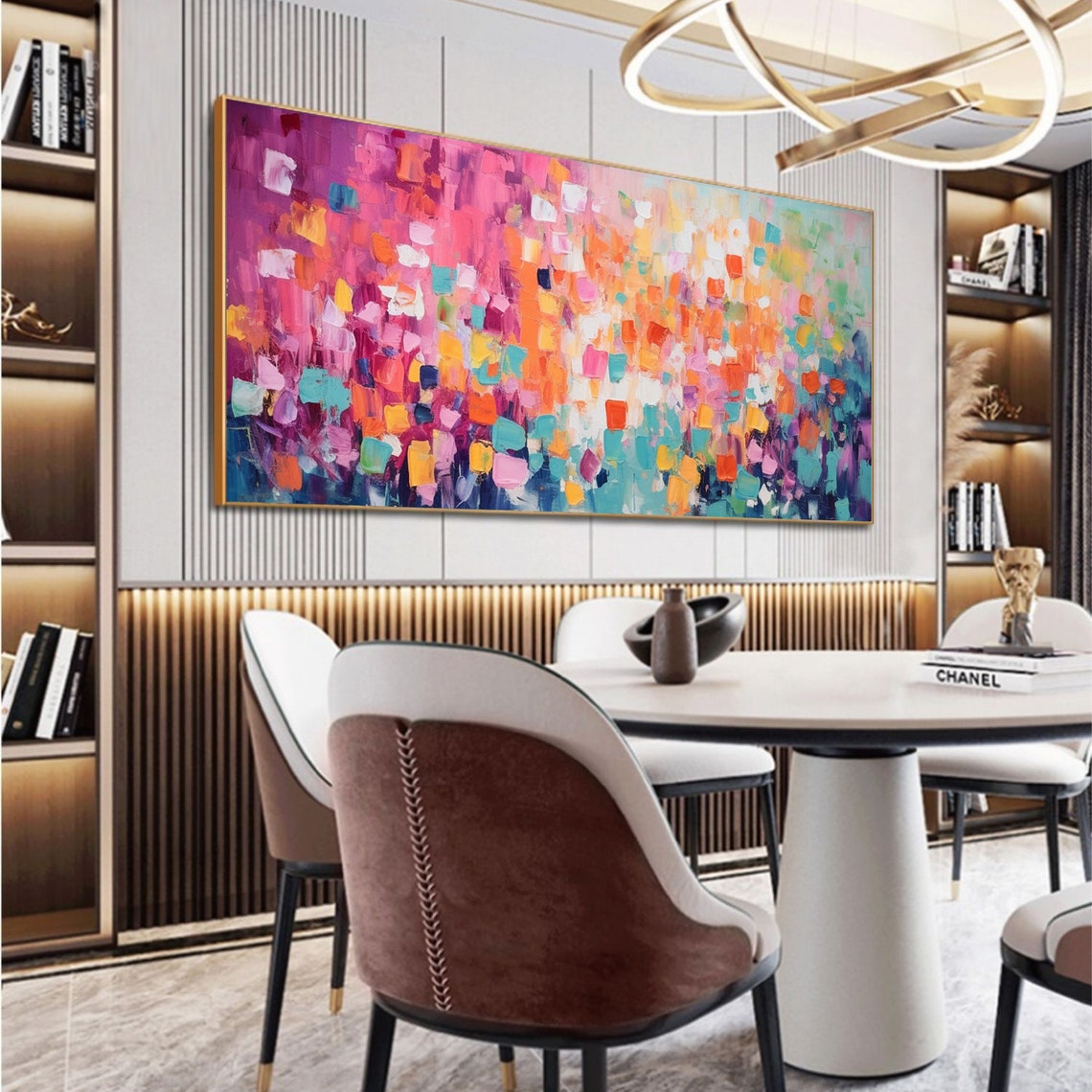 Rainbow Confetti Mosaic Blocks Abstract Colorful Modern Poster - Image 6