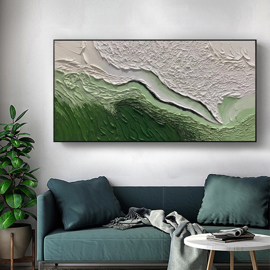 White Sea Foam Rolling Over a Deep Green Ocean Wave Crest Poster - Image 5