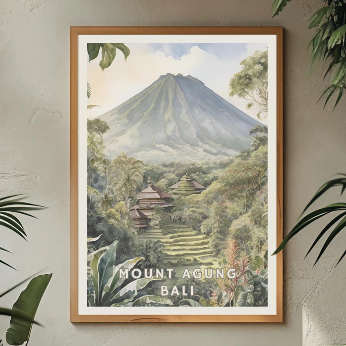 Mount Agung Bali Travel Poster, Tropical Landscape - Image 2