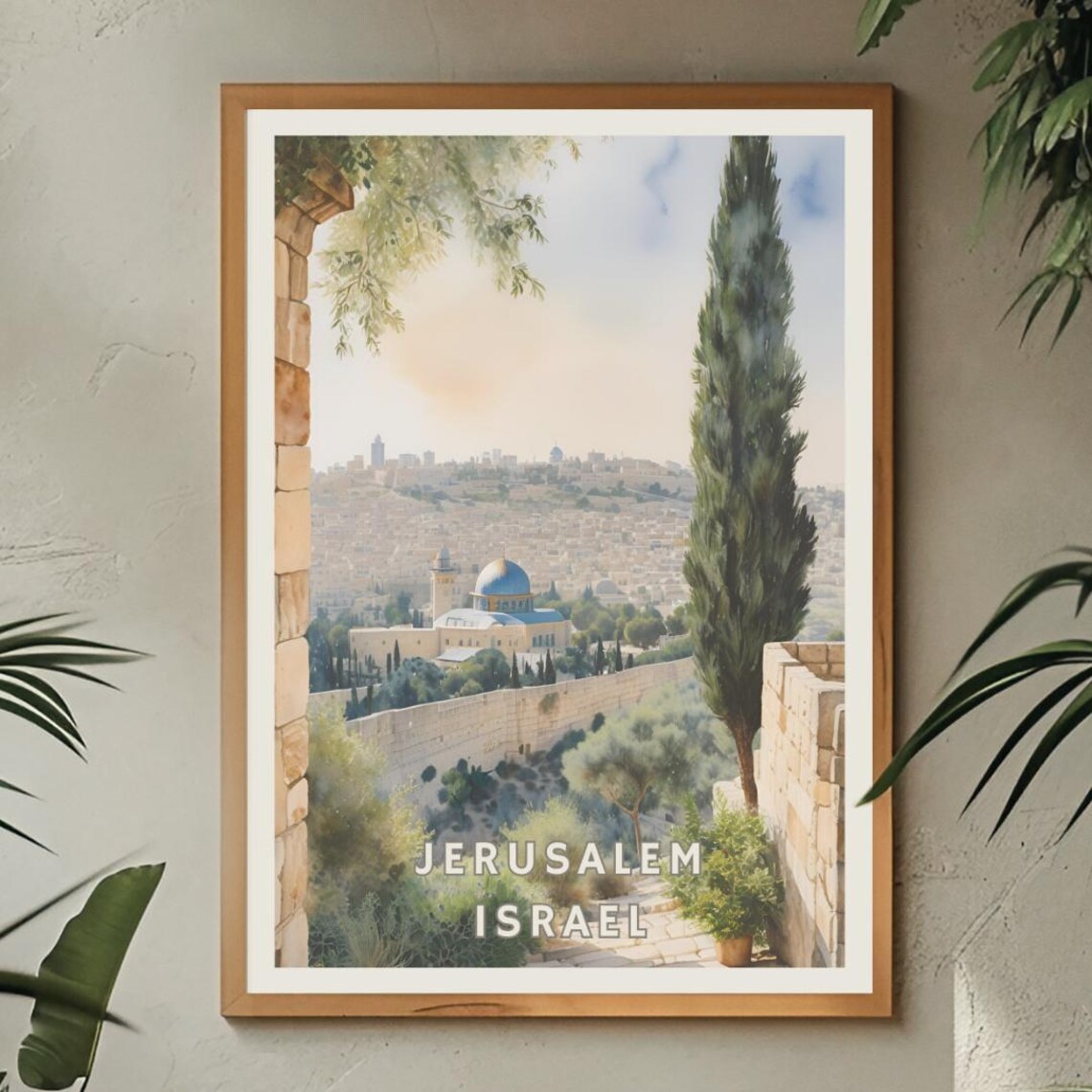 Jerusalem Israel Travel Poster, Historic Architecture - Image 2
