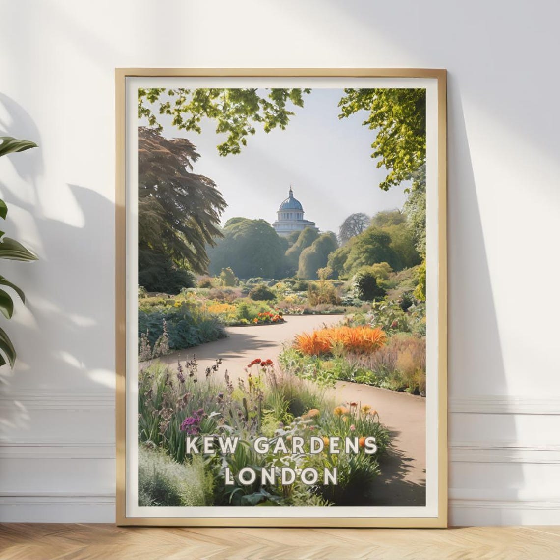 Kew Gardens Poster London Botanical Art Print Royal Botanic Gardens Wall Art Nature London Uk Travel Art Botanical Landscape Print