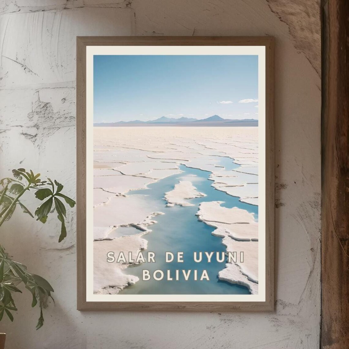 Salar De Uyuni Bolivia Poster Bolivia Art Print Salt Flats Landscape South America Wall Art Travel Print Salar De Uyuni Office Art Decor