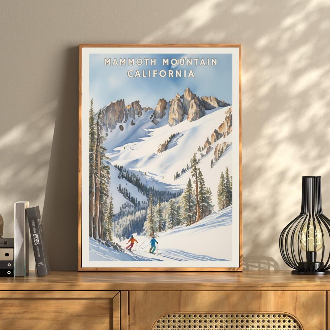 Mammoth Mountain California Travel Poster, Winter Landscape - Image 3