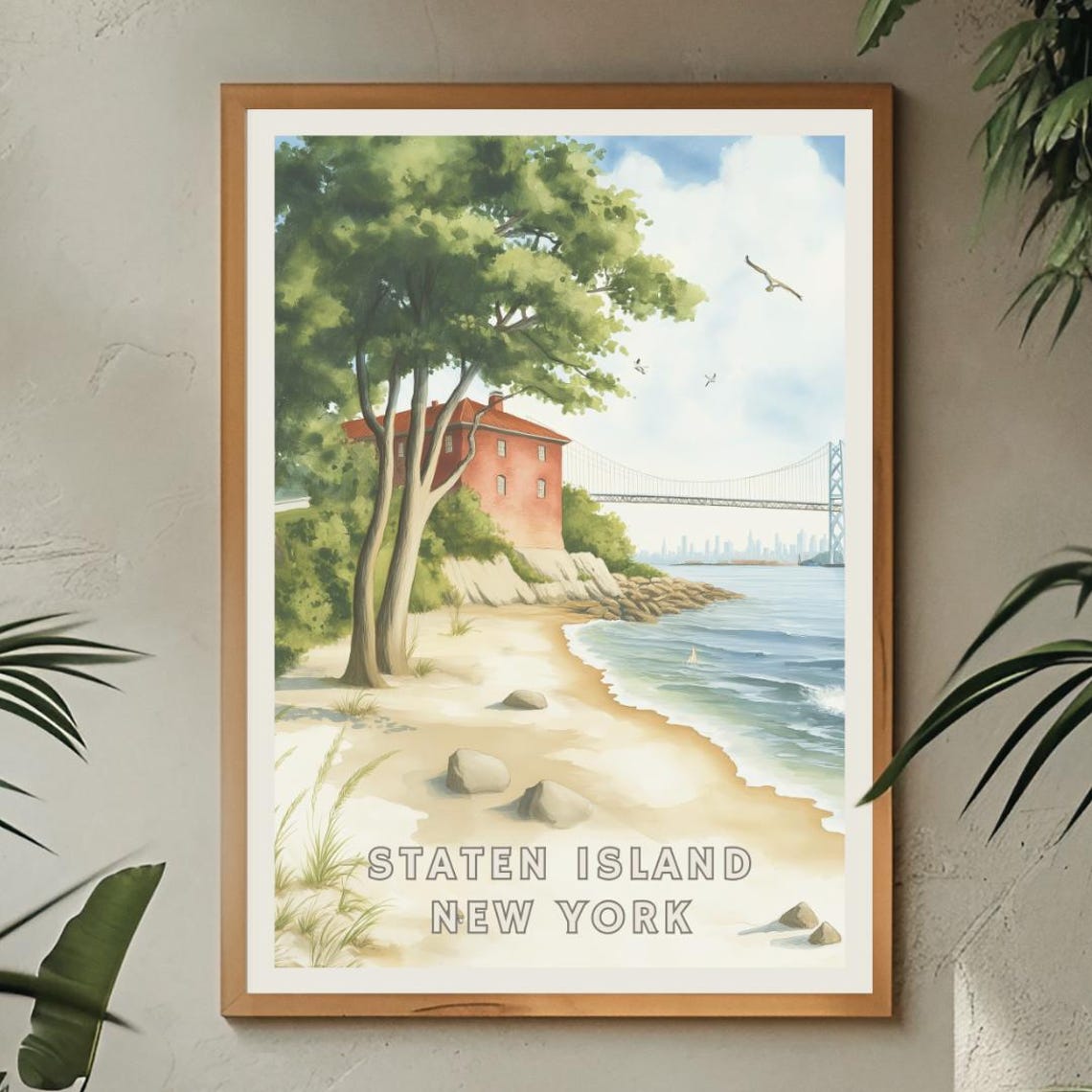 Staten Island New York Poster Nyc Skyline Wall Art New York City Travel Print Urban Landscape Decor New York Art Cityscape Home Decor - Image 2