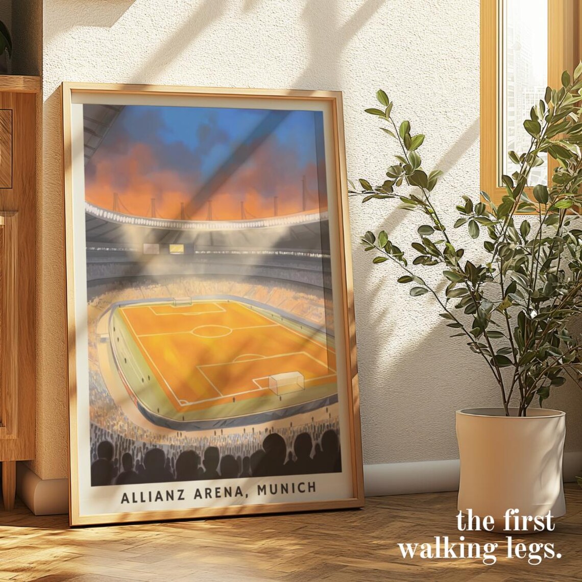 Allianz Arena Munich Poster, Soccer Stadium Art Print