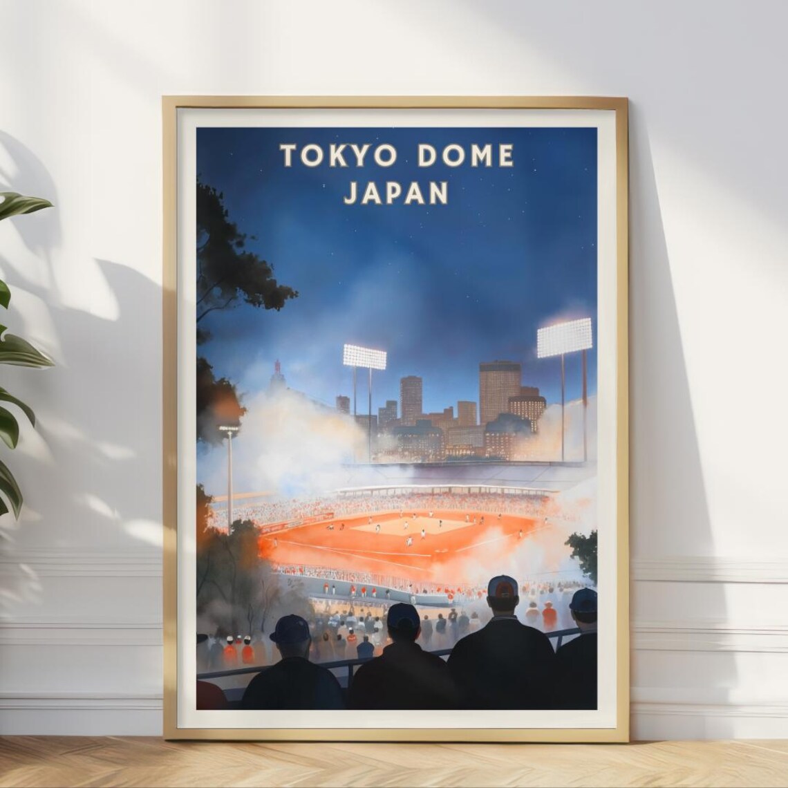 Tokyo Dome Japan Poster, Night Scene Travel Poster