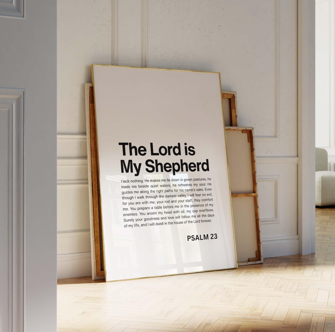 Psalm 23 Bible Verse Art Print, Christian Wall Art