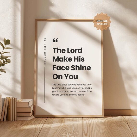Numbers 62426 Niv The Lord Bless You And Keep Make His Face Shine On Christian Wall Art Bible Verse