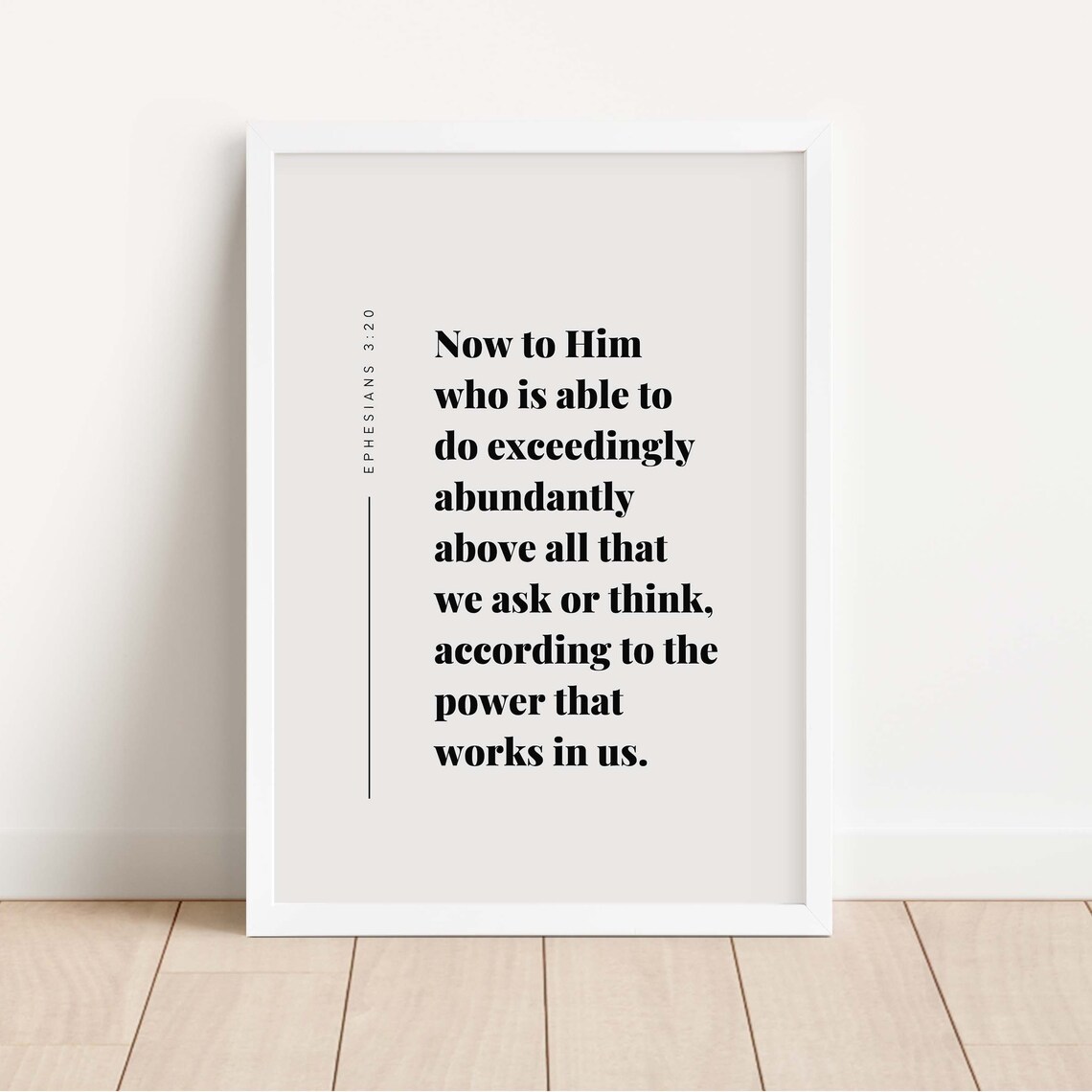 Ephesians 3:20 NKJV, Christian Scripture Art Print