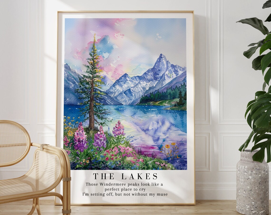 Windermere Peaks Watercolor Art Print