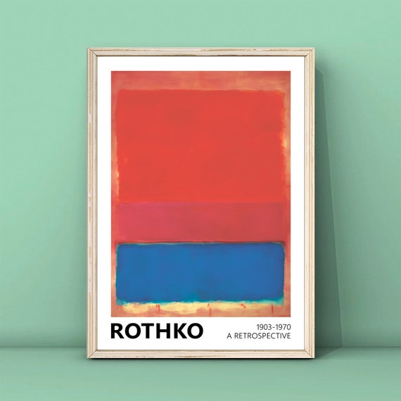 Mark Rothko Red And Blue Art Print Exhibition Poster Mark Rothko Painting Rothko Reproduction Poster Minimalism Print