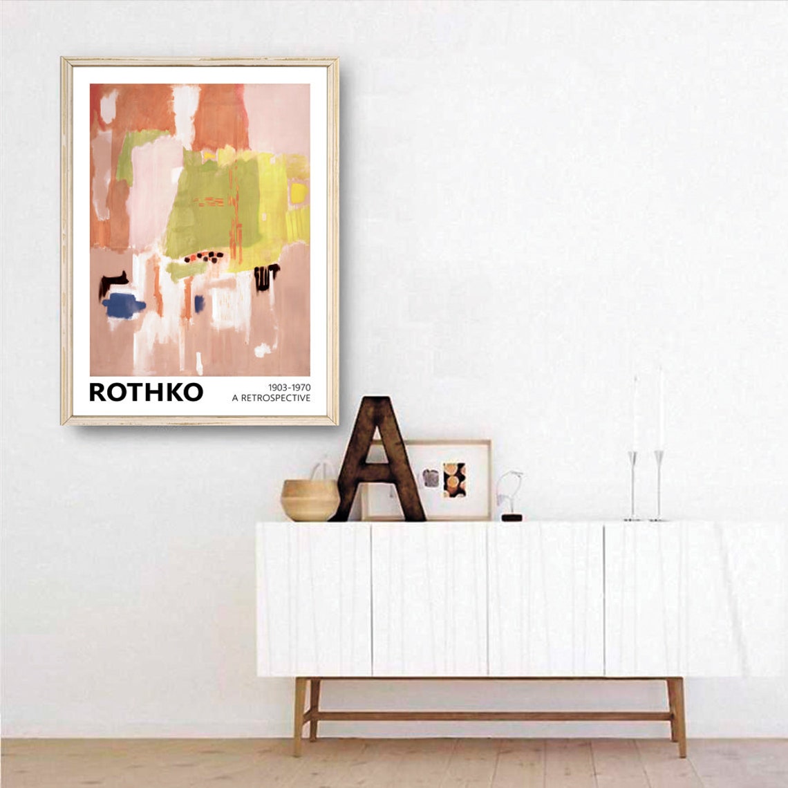 Mark Rothko Earth Colors Abstract Green Pink Art Exhibition Poster - Image 3