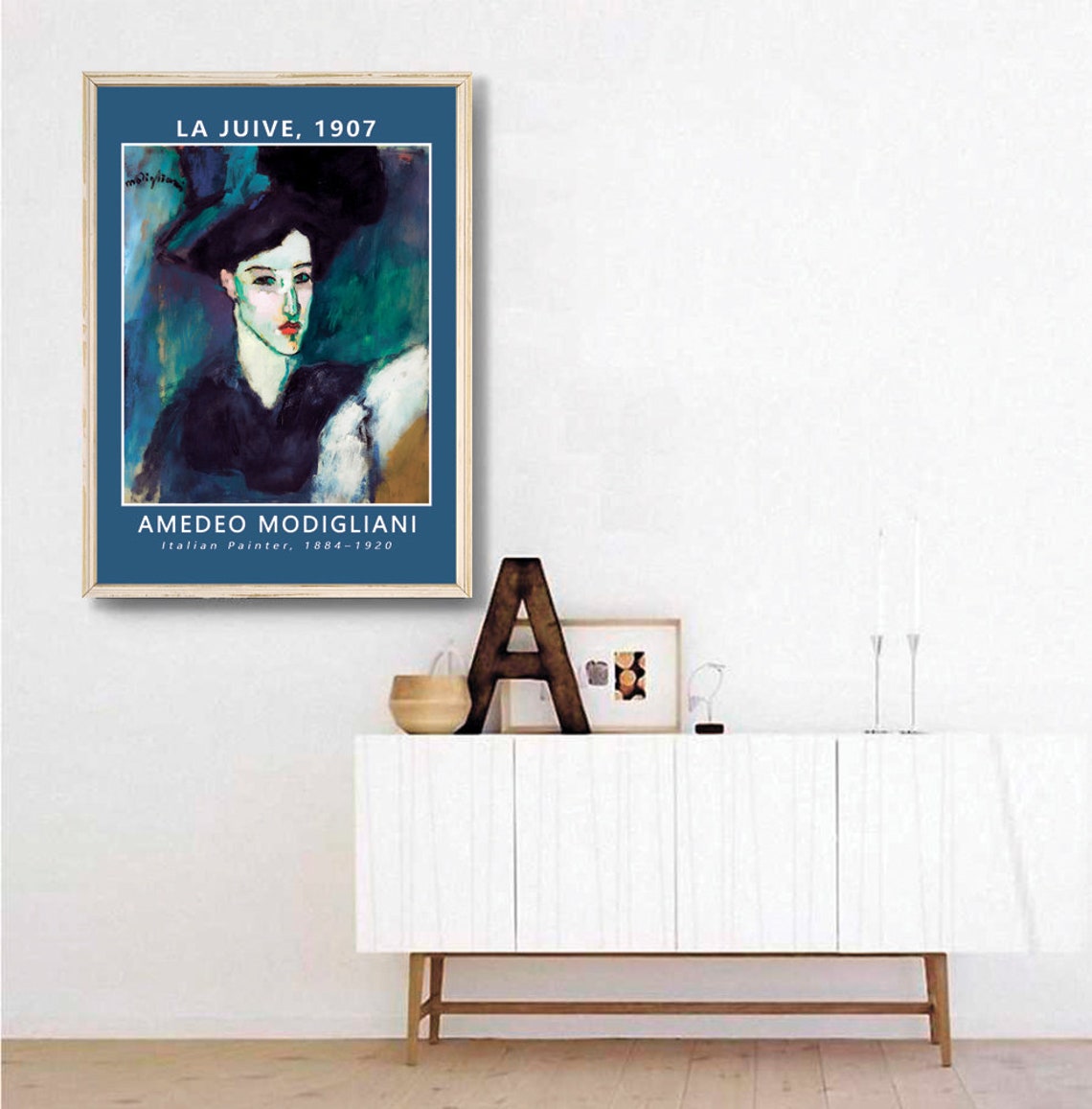 Amedeo Modigliani La Juive 1907 Dark Hat Portrait Art Poster - Image 3