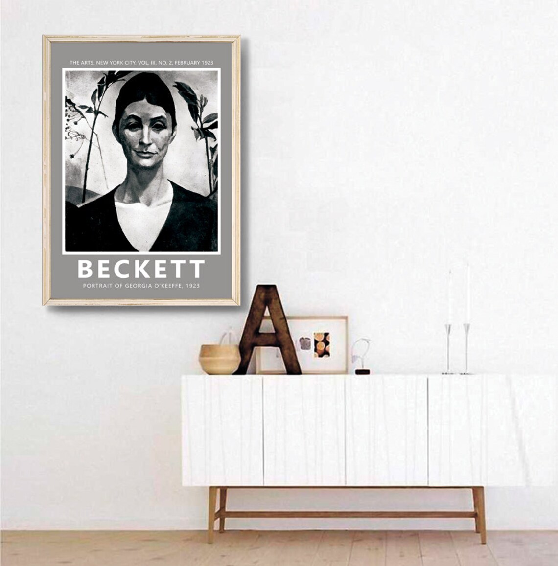 Portrait Of Georgia Okeeffe 1923 Paintings By Marion H Beckett Portrait Paintings Of Painters Black And White Print - Image 3